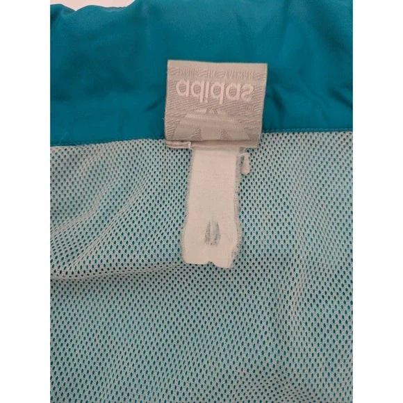 Vintage 80's Adidas 2XL Teal Navy Neon Pink‎ Color Block Track Jacket Football